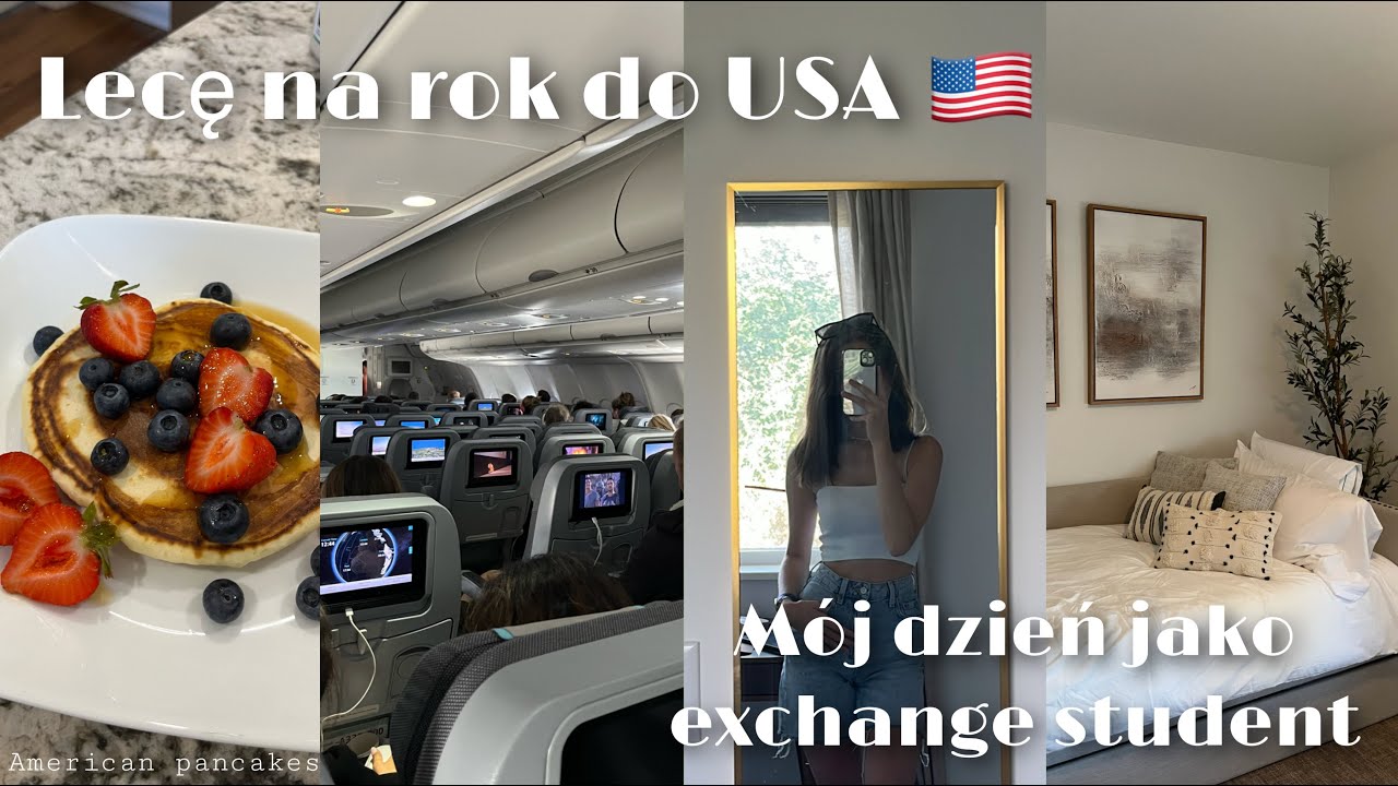 LECĘ SAMA DO USA, MÓJ DZIEŃ JAKO EXCHANGE STUDENT| American Pancakes, 12h w samolocie