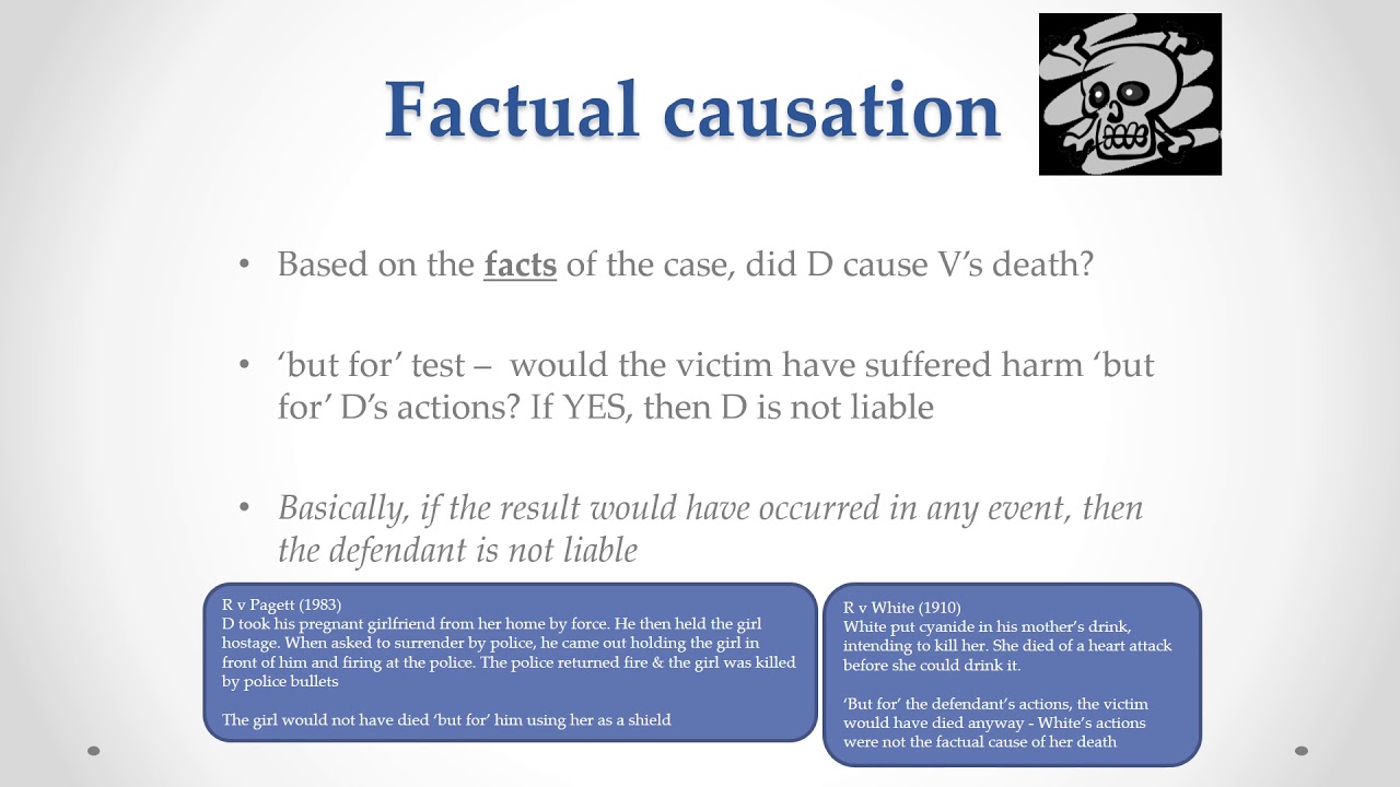 Principles of criminal liability: Causation rules