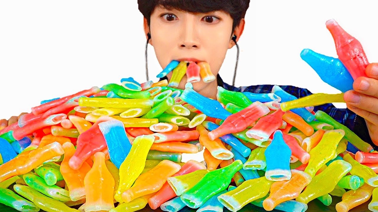 ASMR NIK-L-NIPS WAX BOTTLES 닉클립 왁스병 캔디 먹방 MUKBANG CANDY DRINKS EATING SOUNDS キャンディ Permen