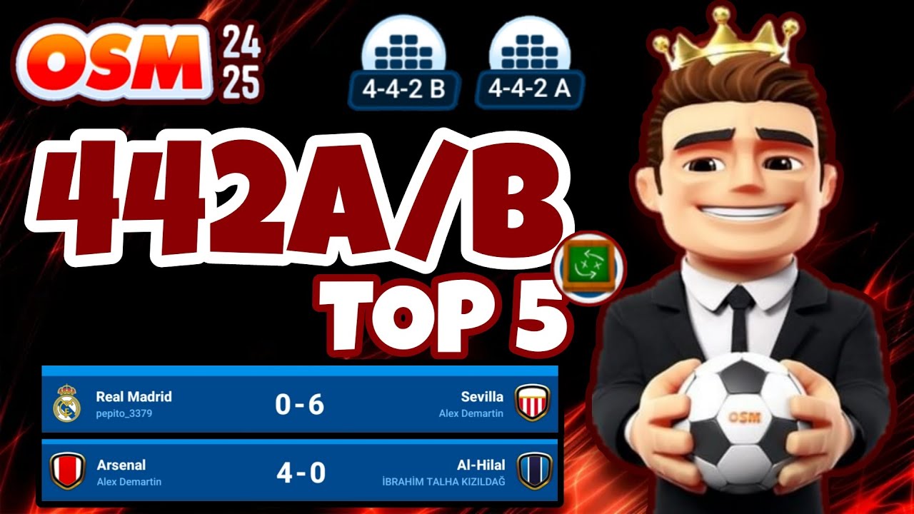 🏆⚡МОИ ТОП-5 ТАКТИК ДЛЯ 442A/B ⚡🏆 | ⚽ ОSМ 24/25 ⚽
