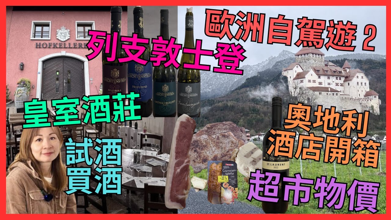 修正-[歐洲自駕遊2] 由瑞士租車出發|  經 列支敦士登 遊  王子酒莊|  睇雪山｜€12 試4杯酒｜原來酒莊仲有其他歐洲酒賣｜瓦杜茲 揸車 睇 雪山｜奧地利 酒店開箱｜超市物價｜點解教堂不停響鐘