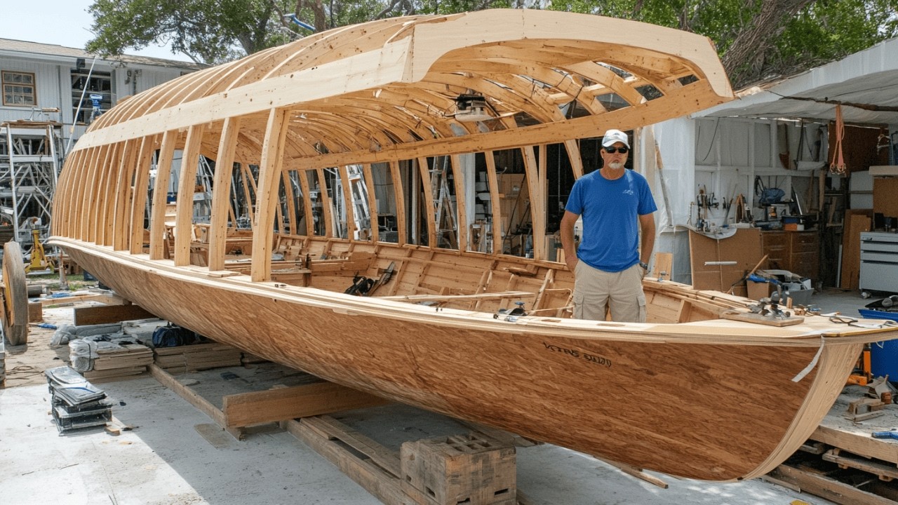 I Built This Massive Wooden Boat Alone In My Backyard