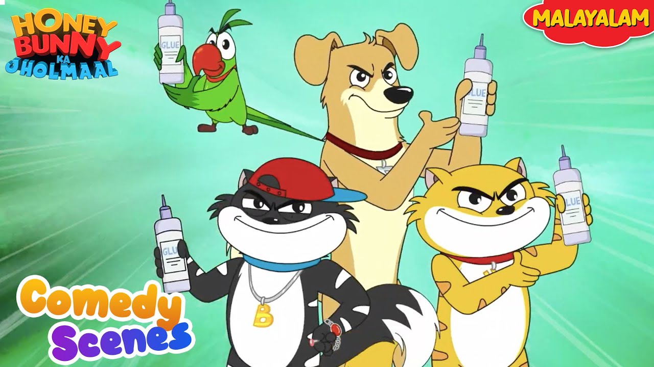 Honey Bunny Comedy Scenes | Cartoon For Kids | Compilation-80 | YO Kids Malayalam | S21