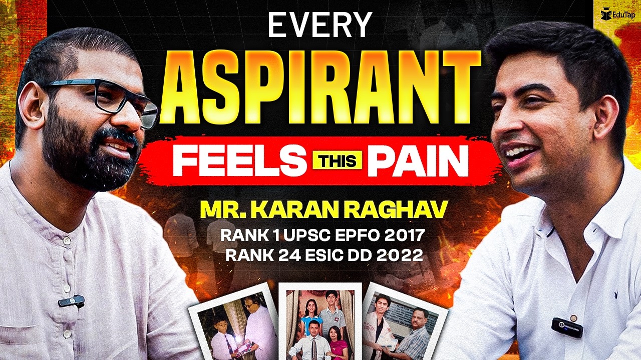 Real Struggle of an Aspirant | Story of Mr. Karan Raghav AIR 1 EO AO  & Rank 24 ESIC DD @karanrag