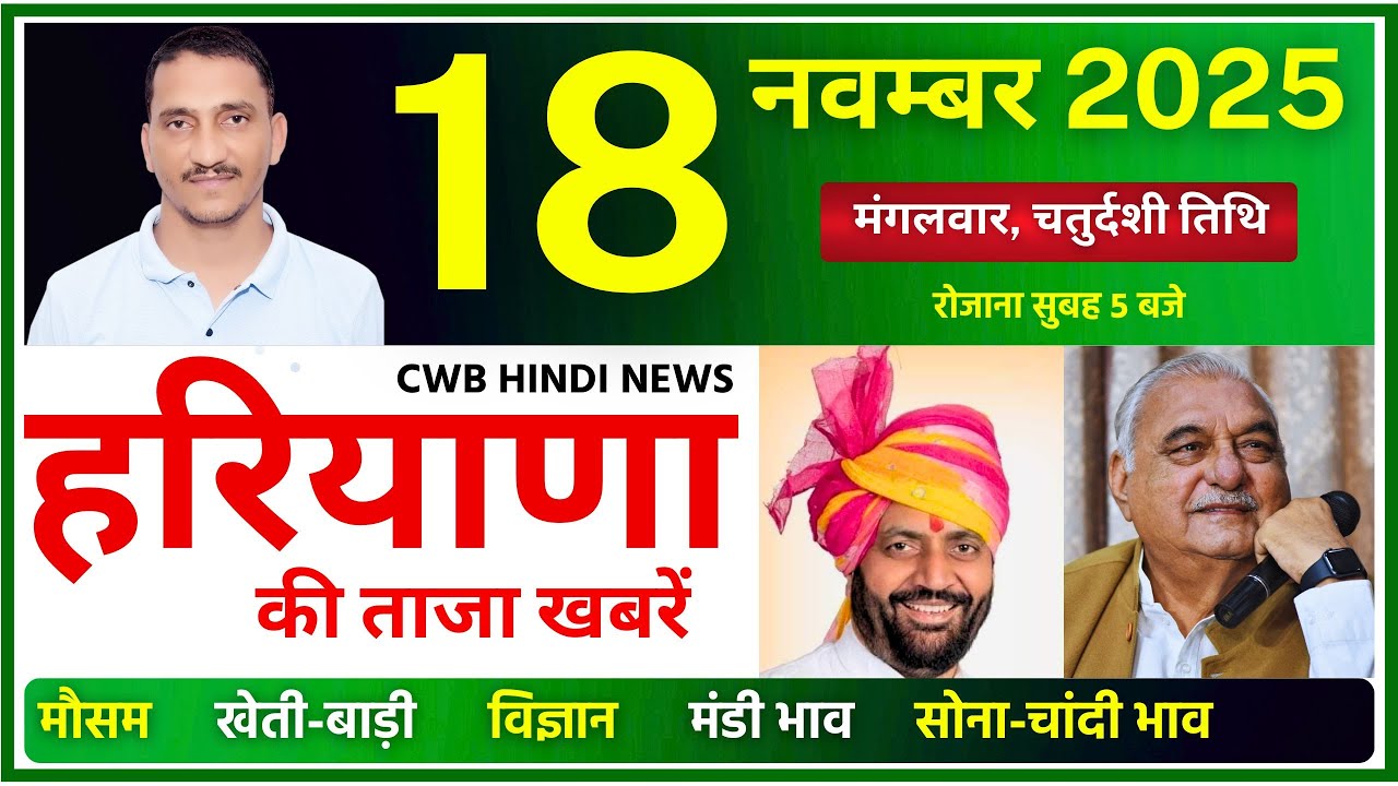 18 November 2025 Haryana News || हरियाणा की ताजा खबरें || Haryana News || CWB Hindi News