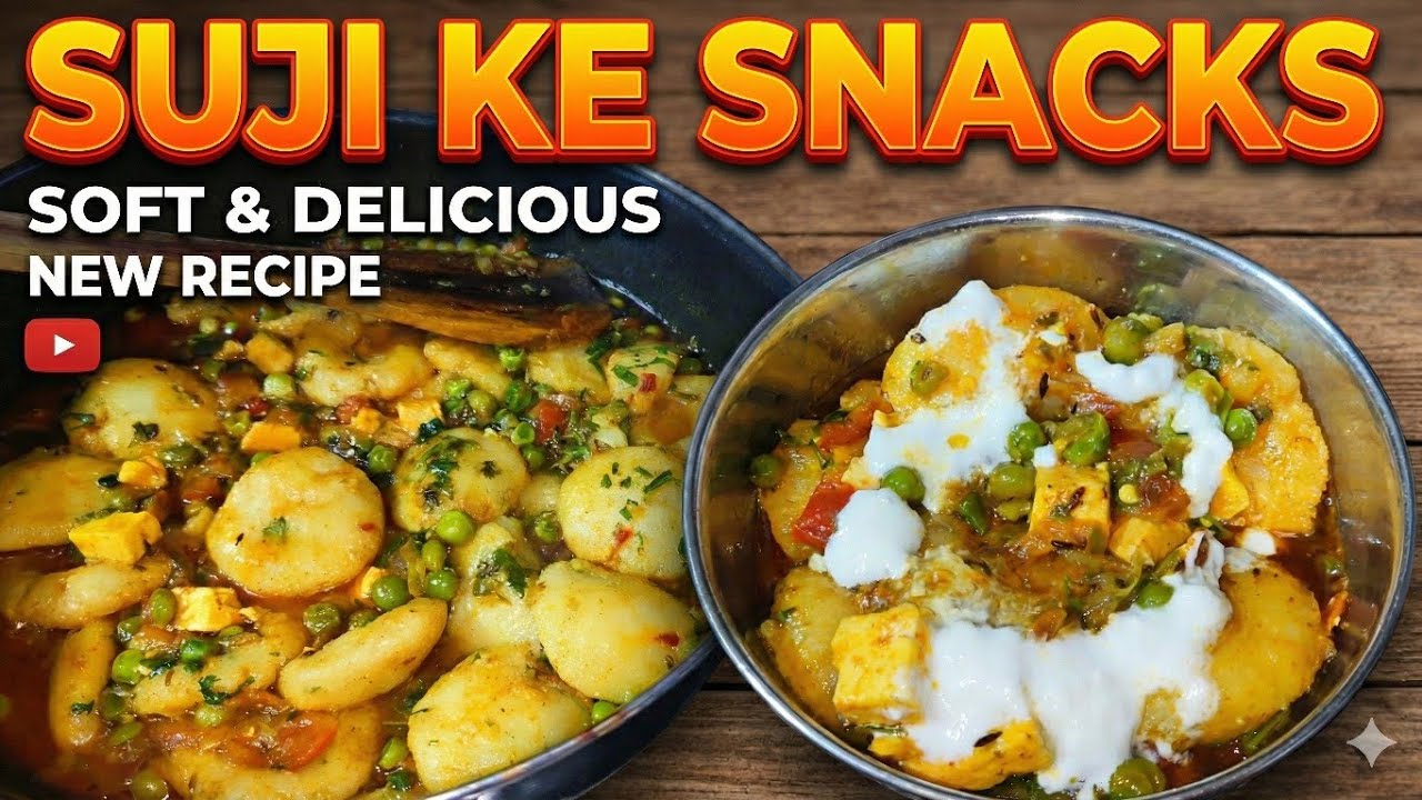 Aaj humne banaye jhatpat banne wale suji ke snacks 😊