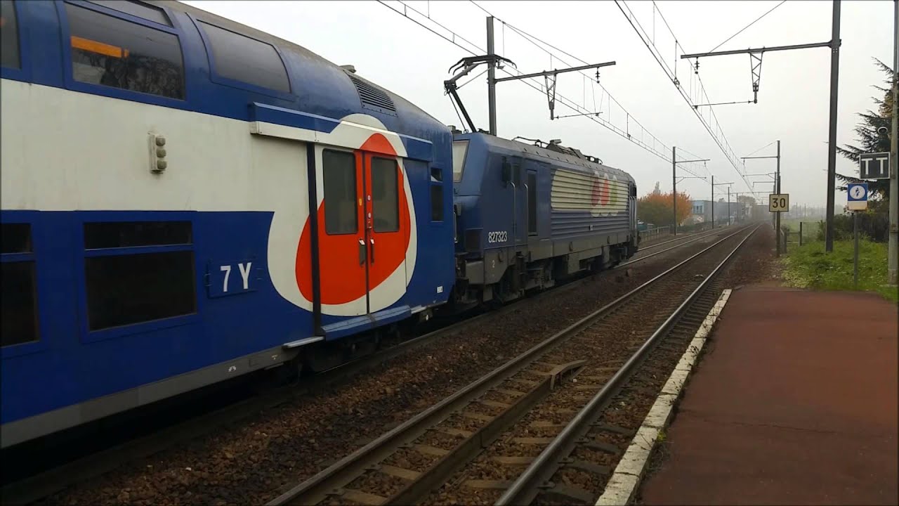 Trains TRANSILIEN FRET et INFRA SNCF EUROPORTE ECR en Gare de PLAISIR-LES CLAYES