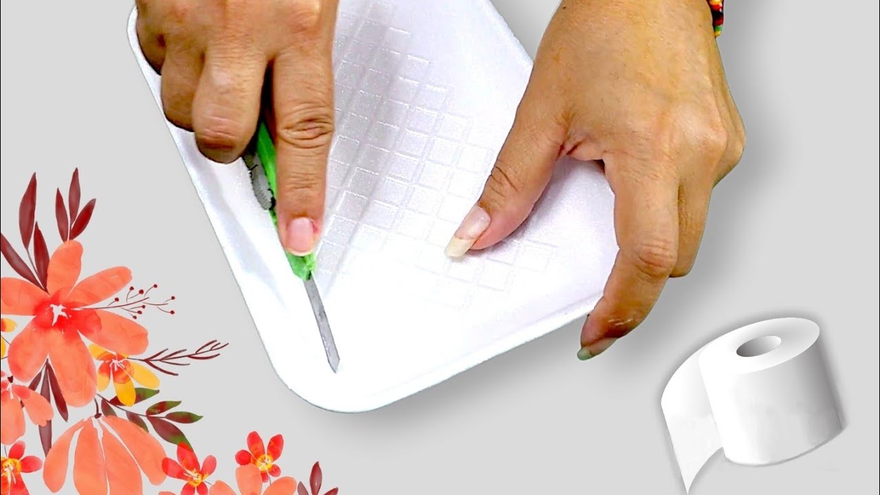 2 IDEAS con plato de ESPUMA  DE PLASTICO (POLIESTIRENO) Y PAPEL HIGIENICO, regala o vende CRAFT IDEA