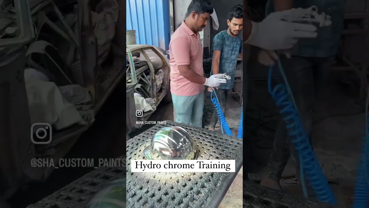 Hydro chrome training | chrome paint on fiber | eazy way to chrome painting