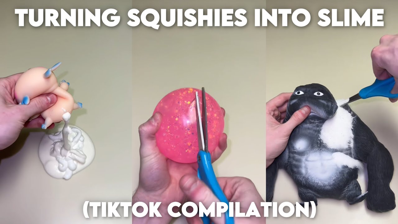 Turning squishies into slime! (Part 2) - tiktok compilation
