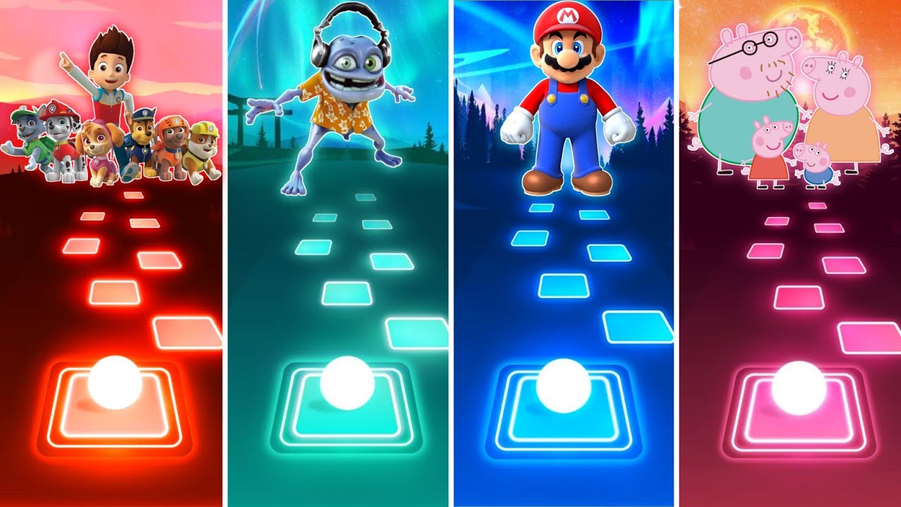 Paw Patrol vs Crazy Frog vs Mario vs Peppa Pig - Tiles Hop EDM Rush