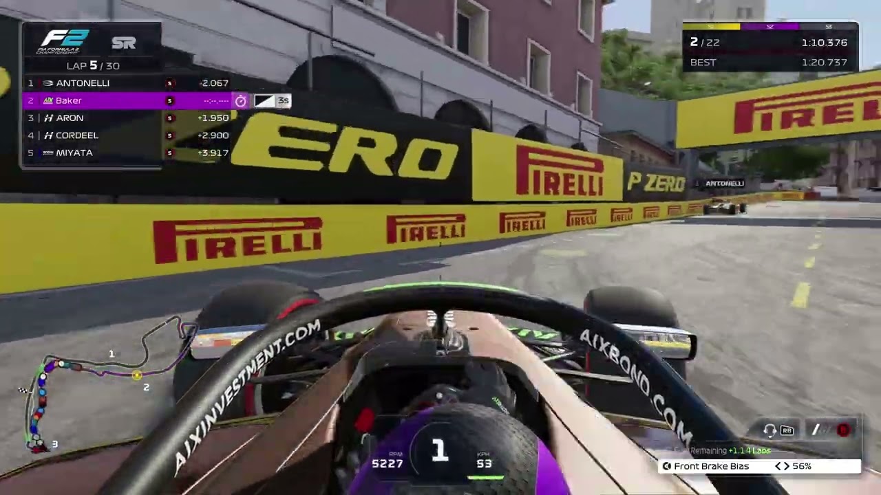 Карьера в режиме MyDriver в F1 25: спринтерская гонка и квалификация Формулы-2 в Монако.