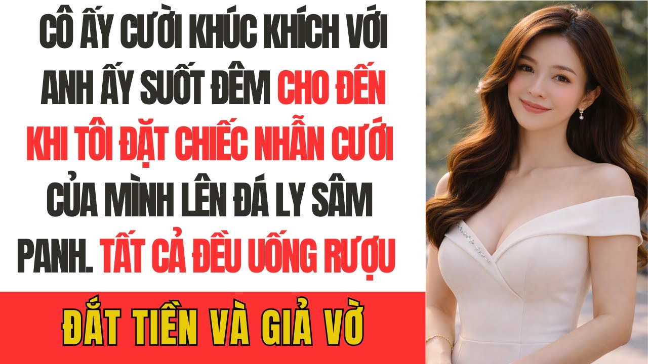 Cô ấy cười khúc khích với anh ấy suốt đêm cho đến khi tôi đặt chiếc nhẫn cưới của mình lên đá ly sâm