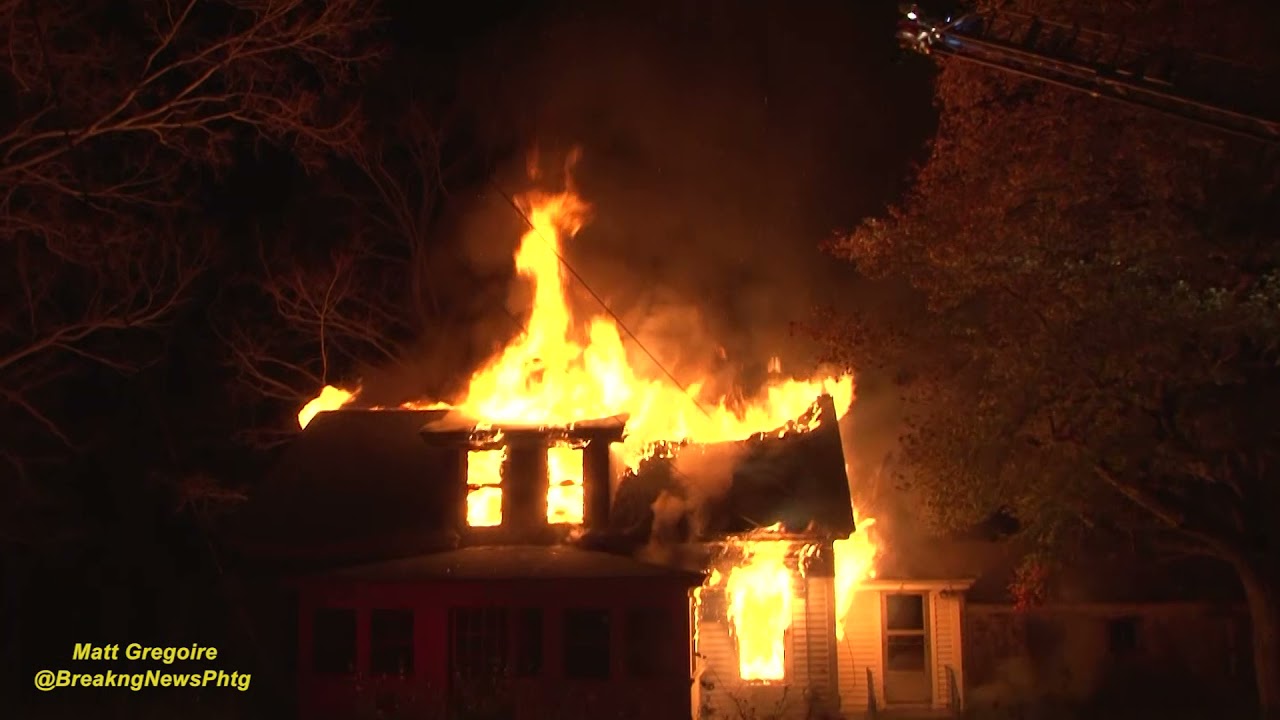*FD Arrival* Unoccupied house fire in Sutton, Ma. Home fully involved