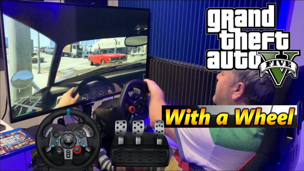 GTA 5 V (PS4 Xbox X или PS5) — Руль и педали Logitech G29 — Grand Theft Auto V — Как пользоваться...