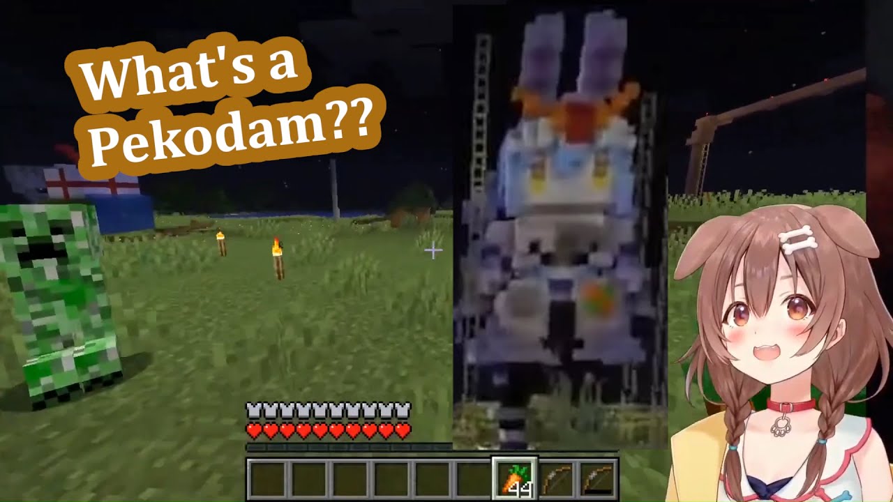 Korone visits the Pekodam, and Joseph's grave 【Hololive/Eng Sub】【Minecraft】