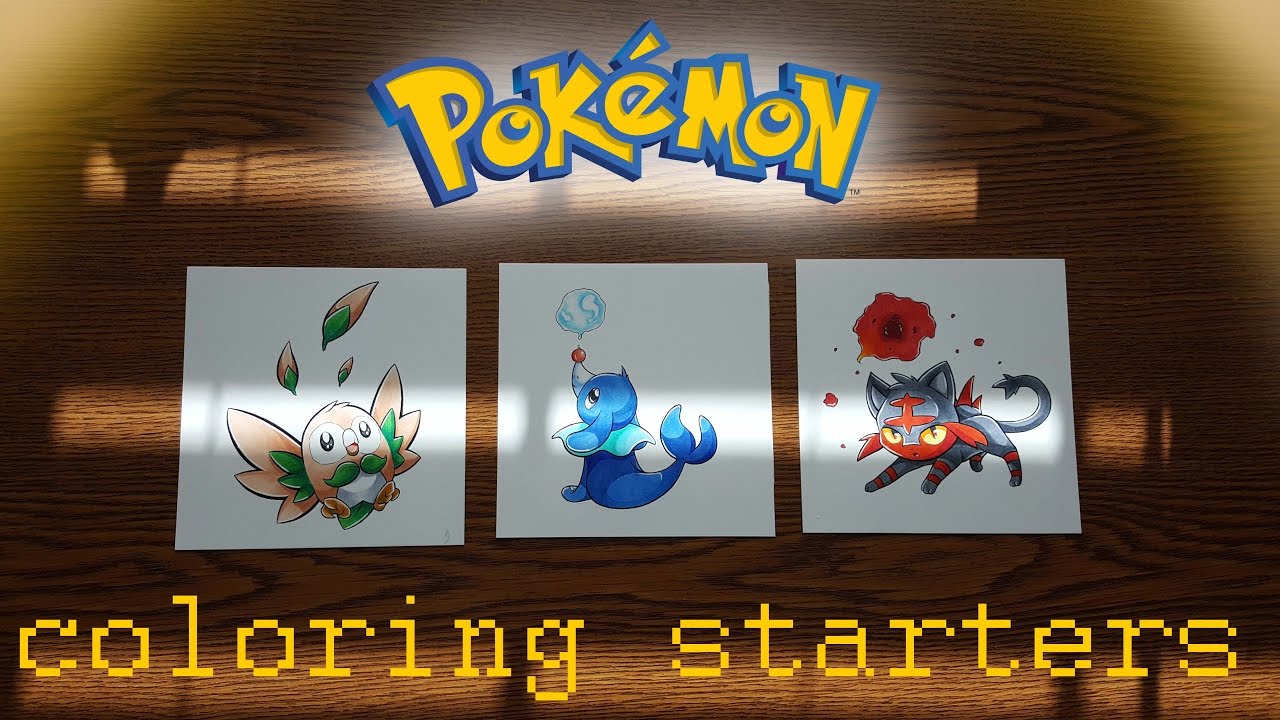 Coloring The Sun and Moon Starters ✏️🎨