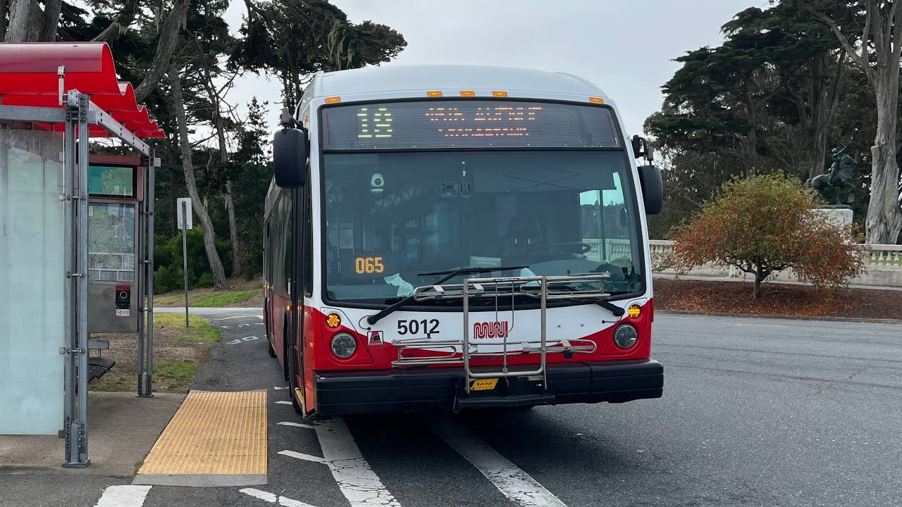 SF MUNI 2023 Nova Bus LFSe+ #5012 on 18 46th Avenue (Credit: @SanPabloTransit)