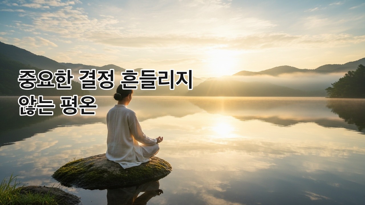 중요한 결정: 흔들리지 않는 평온 🧘‍♀️