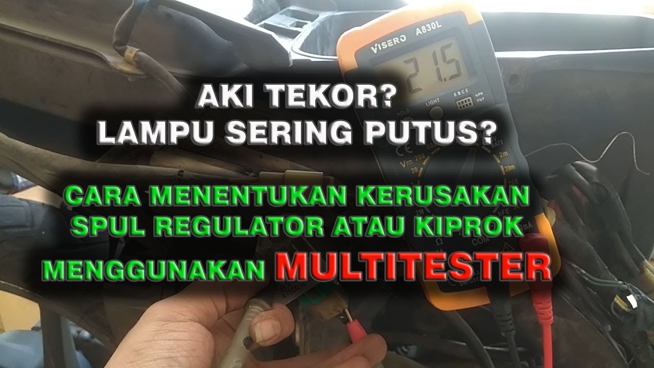 Cara cek kerusakan Kiprok dan Spul Regulator pengisian Aki Motor menggunakan Multitester