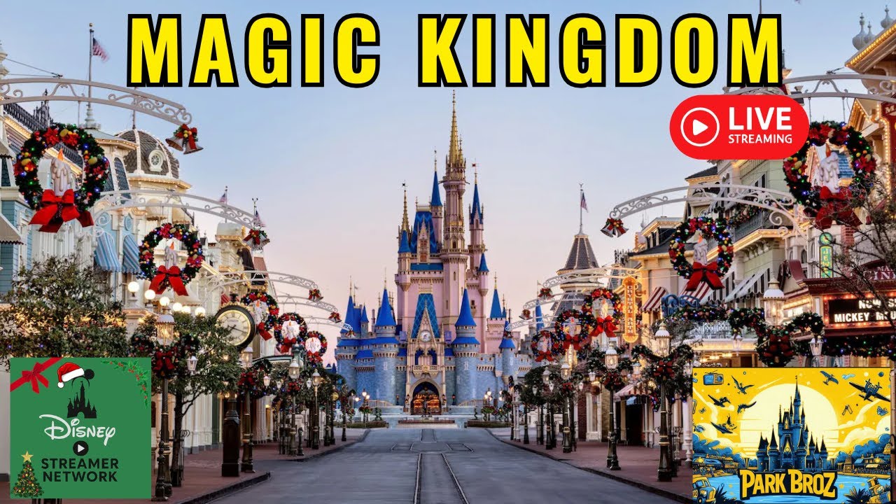 Magic Kingdom Christmas LIVE! | Holiday Parade, Decorations & Rides | Park Broz Livestream