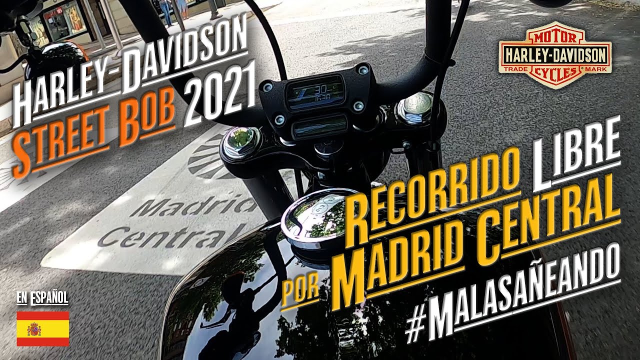Ruta Madrid Central libre; sobre Harley-Davidson Street Bob