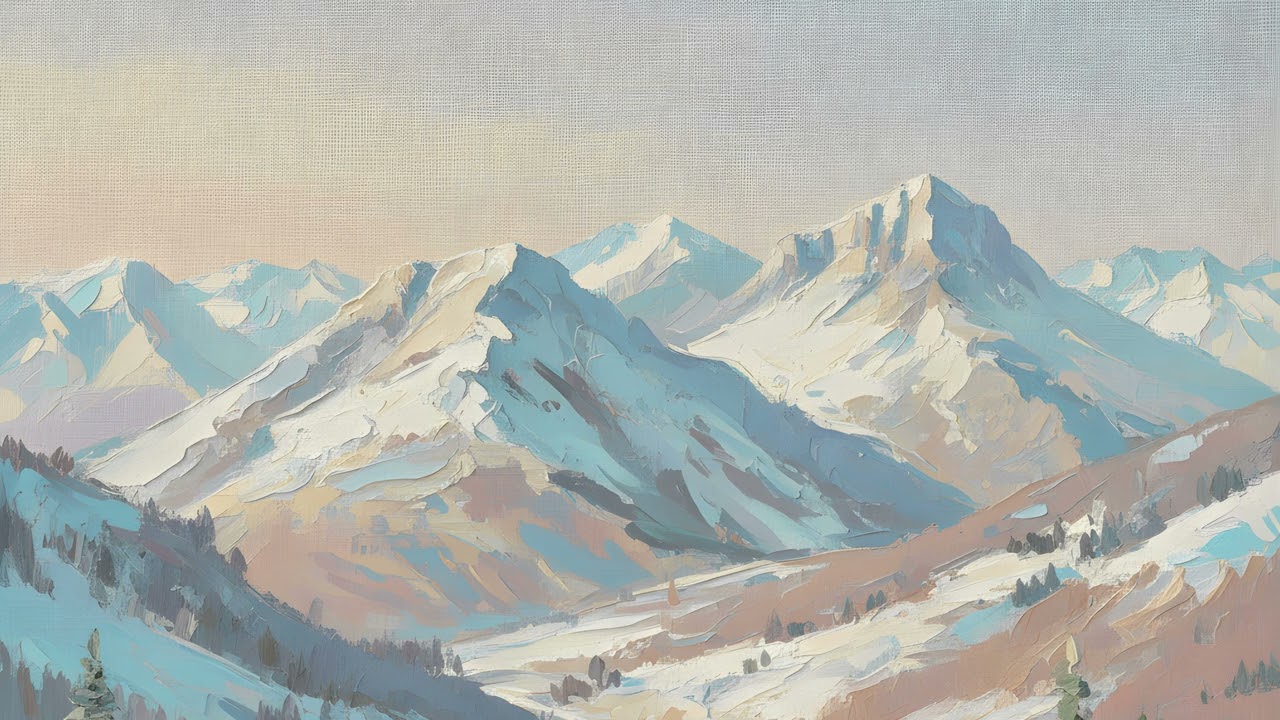 Mountains TV Art UHD Silent Screensaver Nature TV Wallpaper l 2 Hours Oil Painting TV Background
