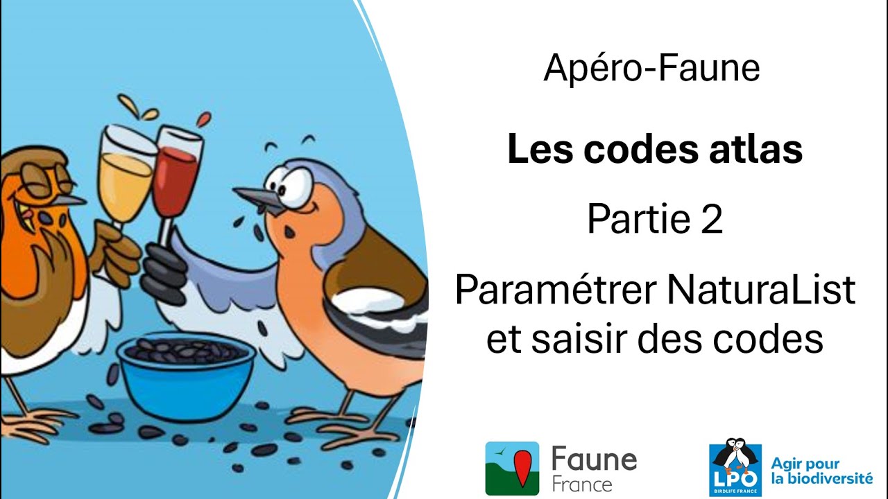 Apéro-Faune #13 - Partie 2 : Les codes atlas - Paramétrer NaturaList et saisir les codes