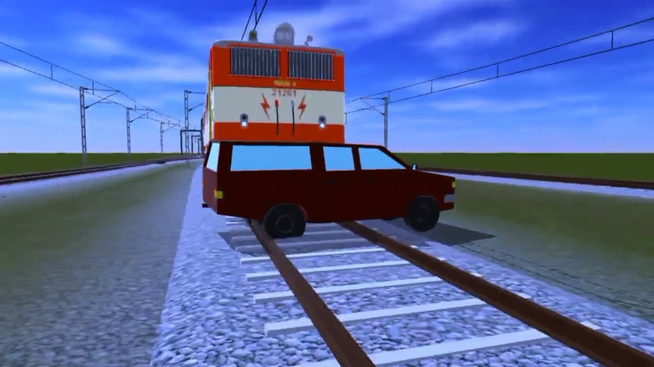 Smallest Size Car VS Biggest Size Train - Who Will Win? - Indian Train Crossing 3D - 269 Episode