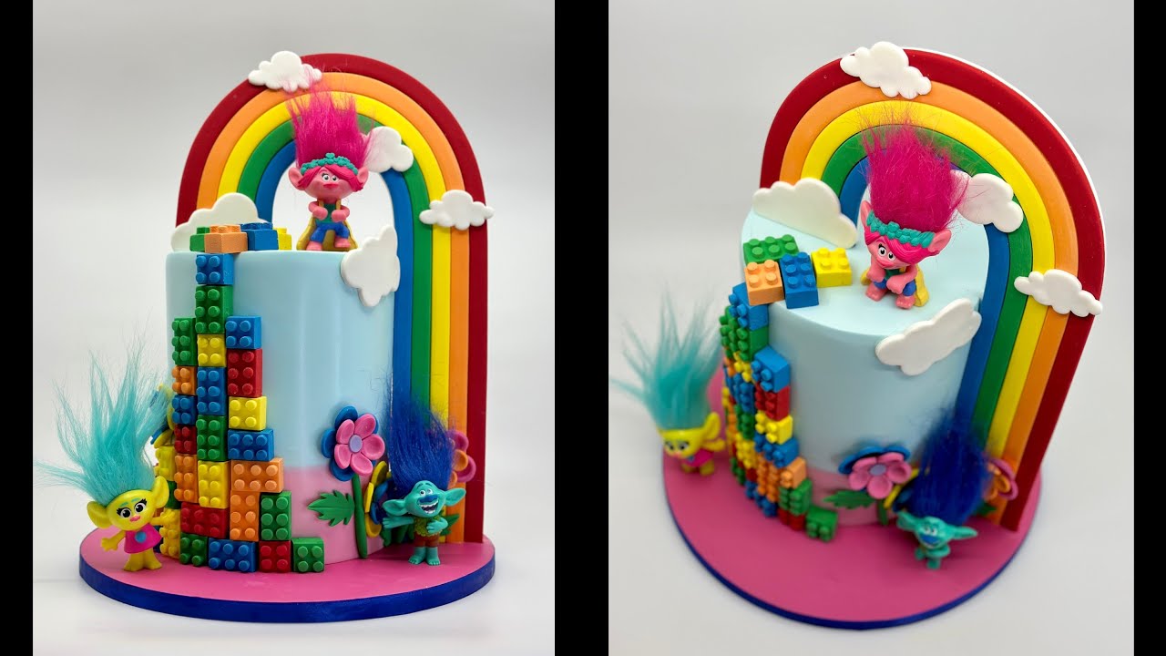 LEGO and Trolls Cake