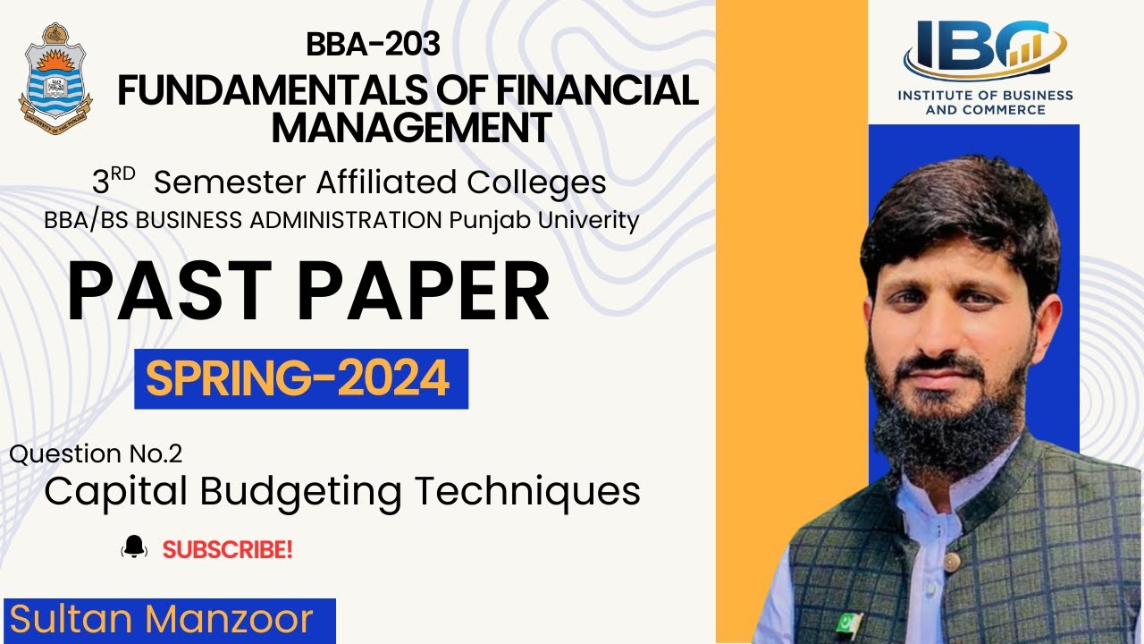 Past Paper Financial Management Spring 2024