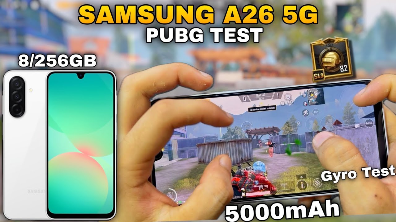Samsung A26 5G Pubg Test !!😧🤯 | Samsung A26 5G Pubg Graphics Test | Fps Test | Battery & Gyro Test