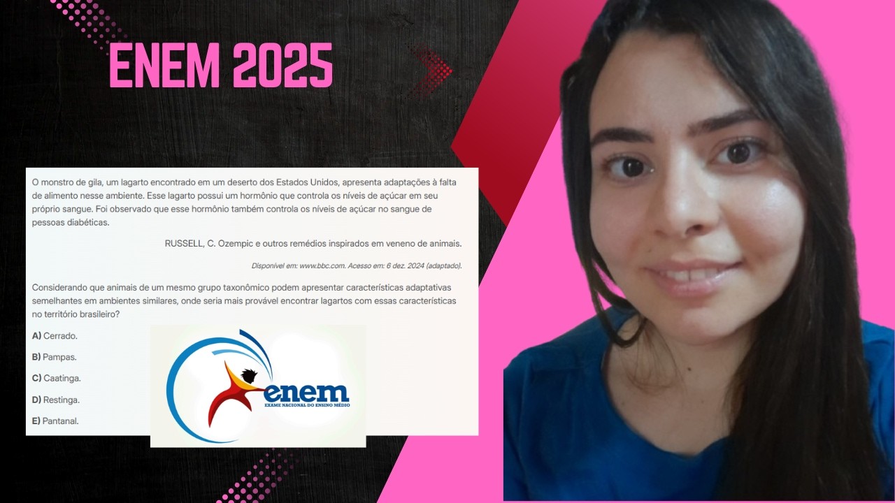 Enem 2025-O monstro de gila, um lagarto encontrado em um deserto dos Estados Unidos...