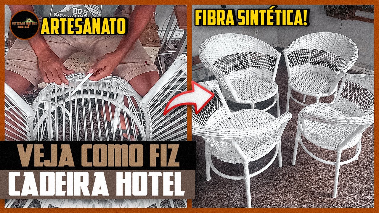 FAZENDO UMA CADEIRA HOTEL BRANCA COM FIBRA SINTÉTICA | Artesanato