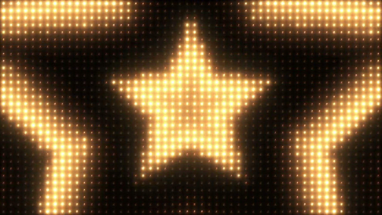 Yellow Star Light Loop 4K &ndash; 1 Hour Seamless Visual &ndash; No Sound &ndash; DJ / Party Background