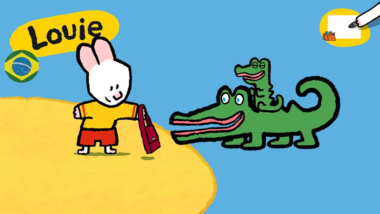 Louie, desenhe me 🎨✐ Louie, desenhe um Crocodilo ✐ | Desenhos animados para crianças