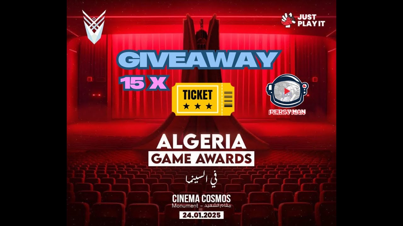 Tirage au Sort Giveaway Algeria Game Awards 2024 15x Ticket