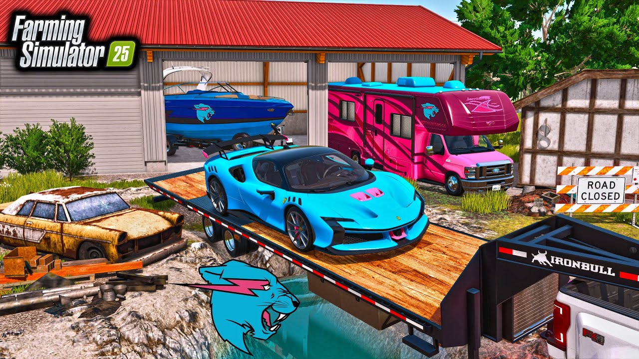 ROBBER REVENGE! STEALING BACK MrBeast SUPERCAR, CAMPER & BOAT! | FS25