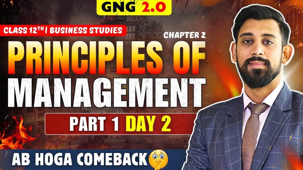 GNG Business studies | Day 2 | Chapter 2 | Class 12 | Principles of management.