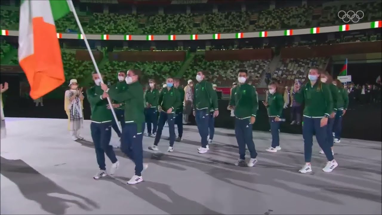 Ireland in the 2020 Parade of Nations at the Tokyo Olympic Stadium