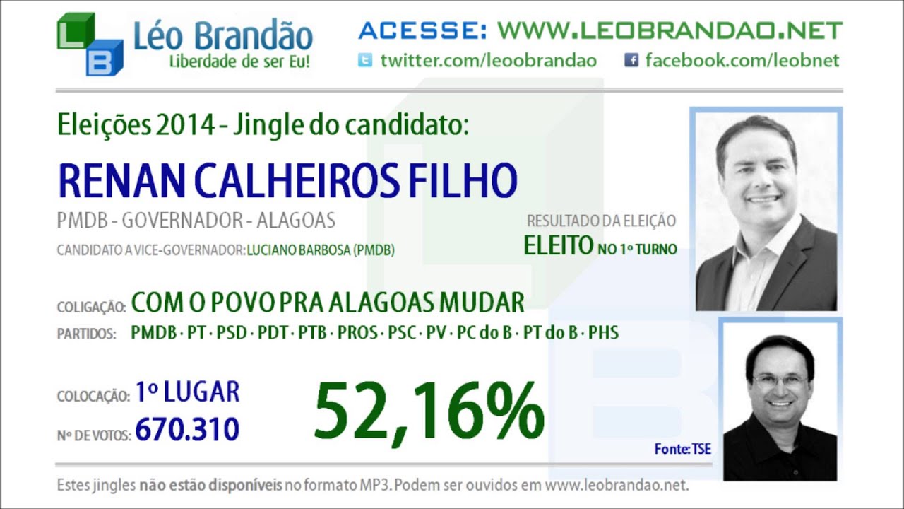 Jingles Eleições 2014 - Renan Calheiros Filho - PMDB - leobrandao.net