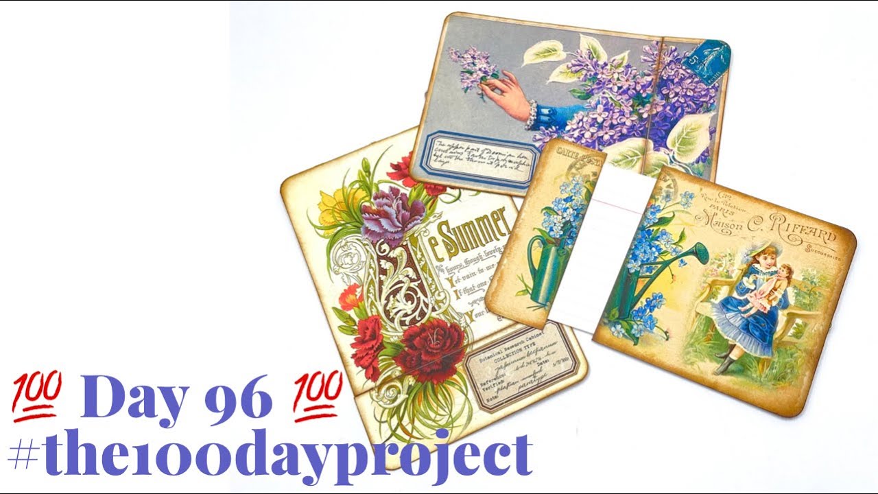 💯Day 96💯ALTERED PAPERCLIP POSTCARDS WITH A HIDDEN JOURNAL SPOT. #craftwithme #the100dayproject