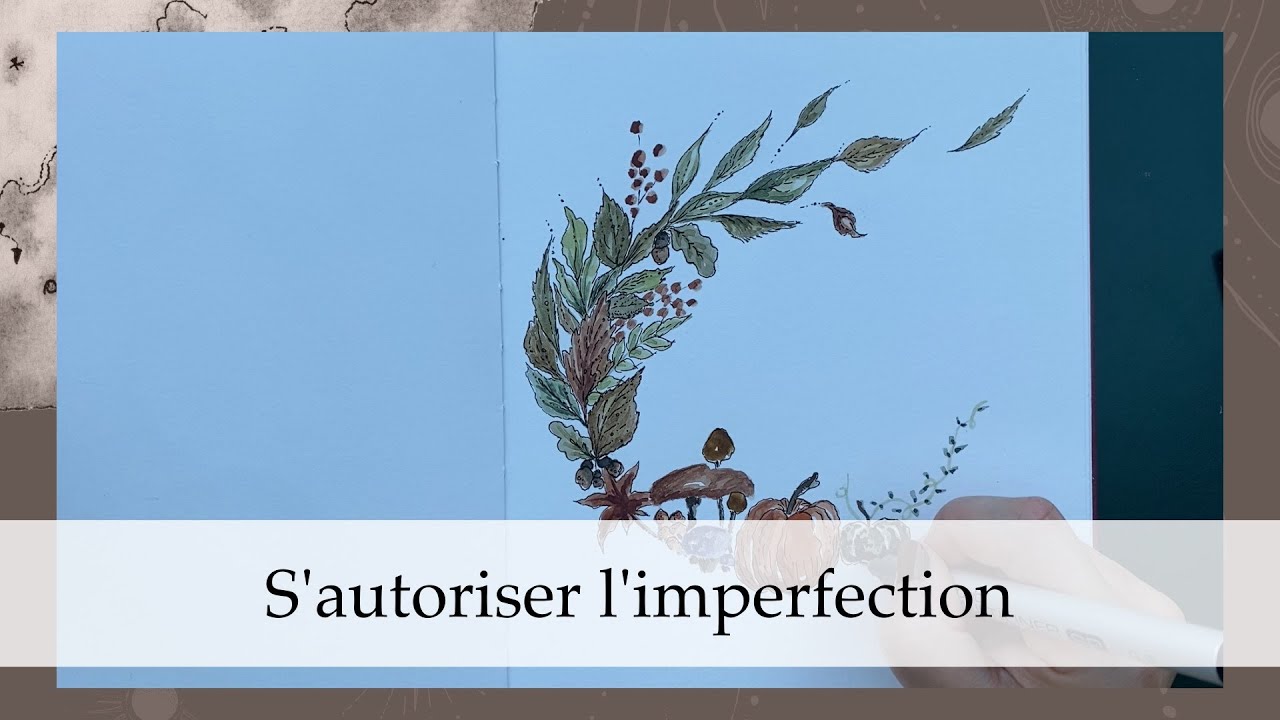 Couronne automnale &agrave; l'aquarelle et s'autoriser l'imperfection | peinture & discussion
