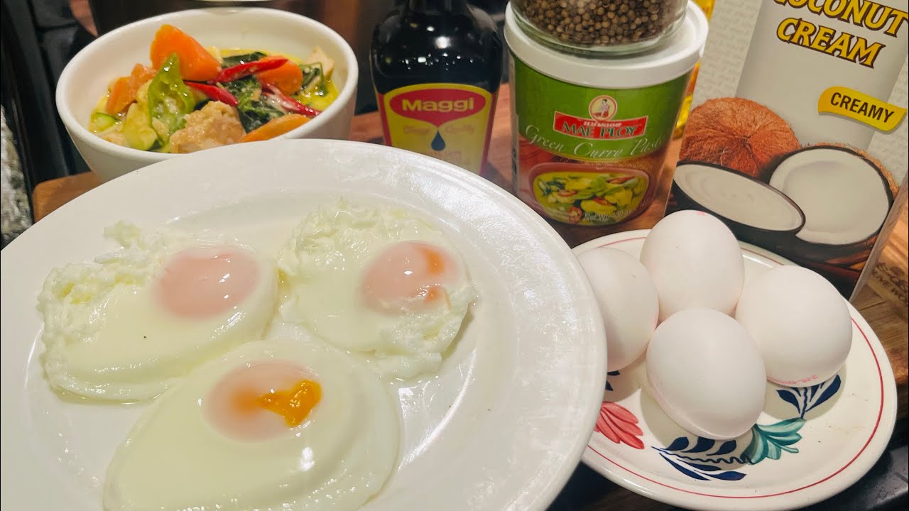 ￼ ทำไข่ดาวน้ำ ไมโครเวฟ ,แกงเขียวหวานไก่ทอดแครอทชูกีนี่,ถึงเวลาคนอยู่นอกของแท้) Thai cooking style ￼