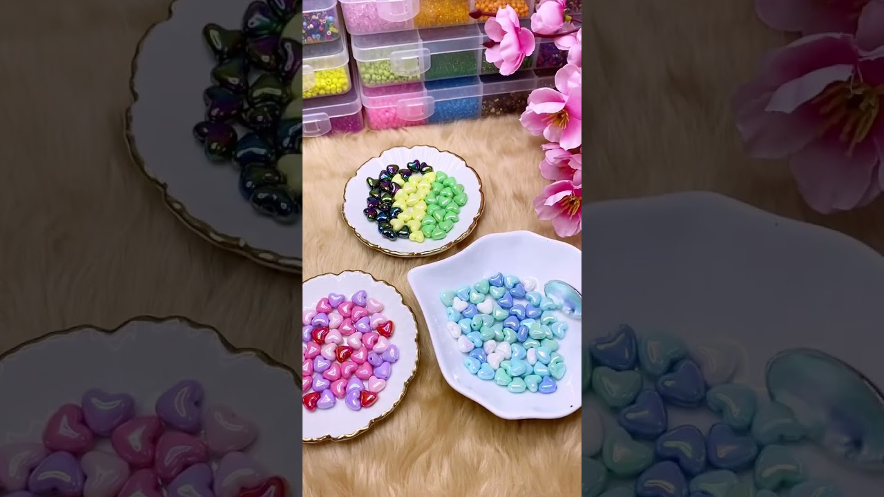 Organising my acrylic beads | part 1 ✨💕 #diy #beads #asmr #acrylicbeads #unboxing #beadart