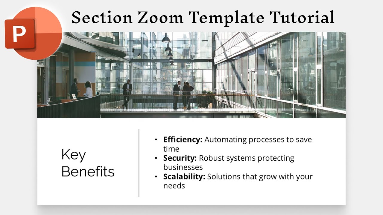 PowerPoint Section Zoom Corporate Presentation Tutorial | Part 8: Key Benefits Slide
