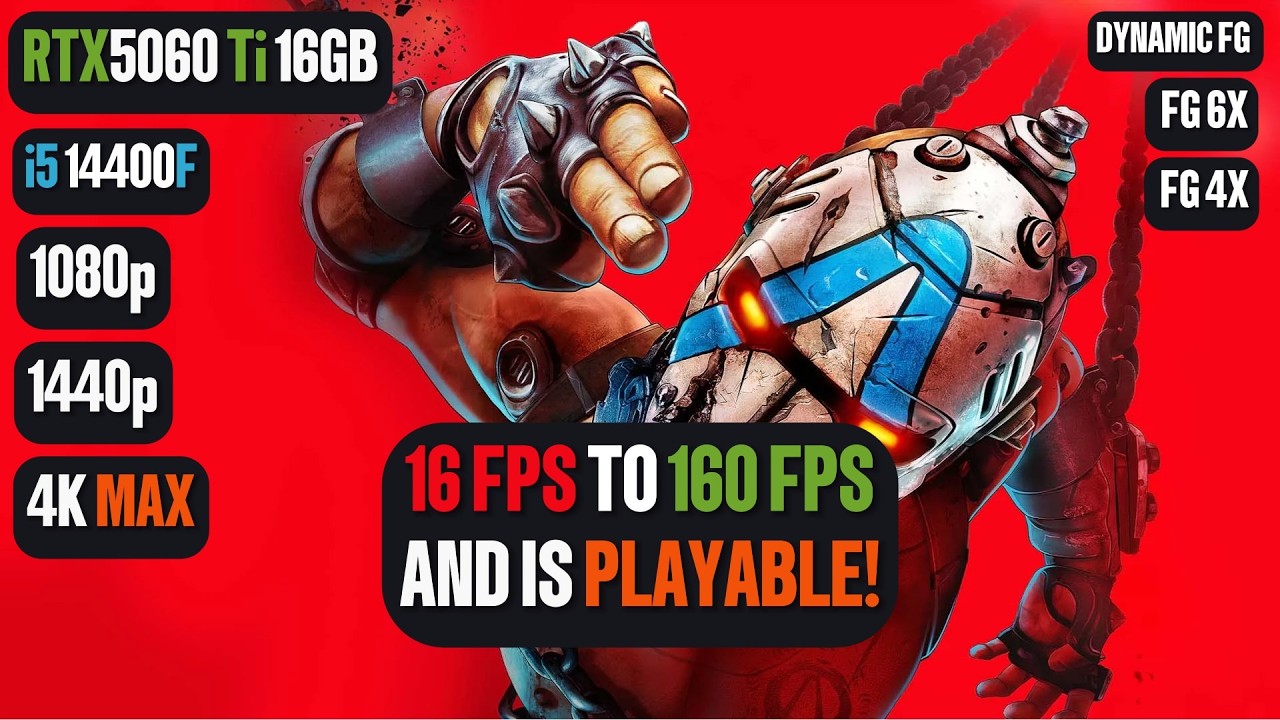 Testing FRAME GENERATION 6X in Borderlands 4 RTX 5060 Ti & i5 14400F Benchmark