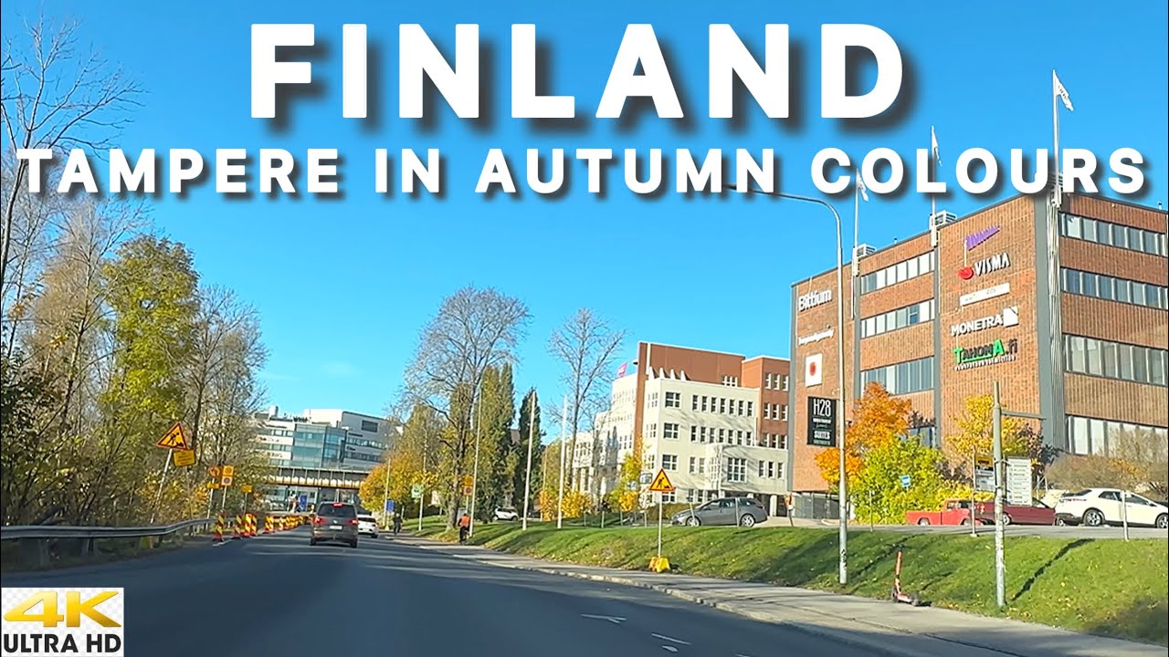 TAMPERE 4K CITY CENTER DRIVING TOUR | FINLAND 4K CITY TOUR IN AUTUMN 🍂 