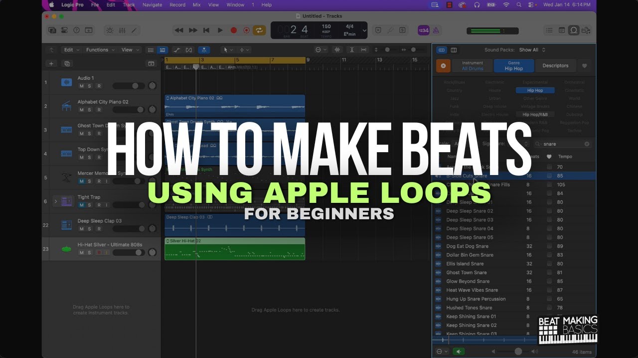 How To Make Beats Using Apple Loops | Logic Pro Tutorial For Beginners | Beat Making Basics