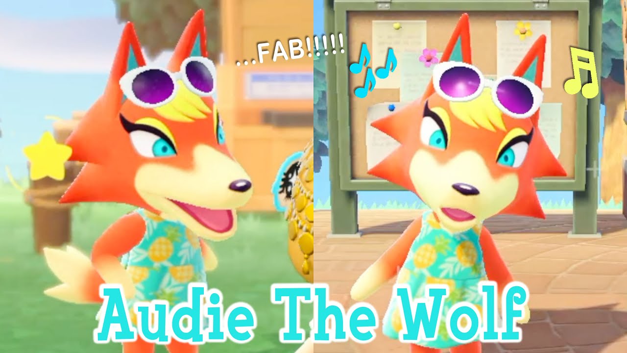 Audie The Wolf Peppy Villager Animal Crossing New Horizons ACNH
